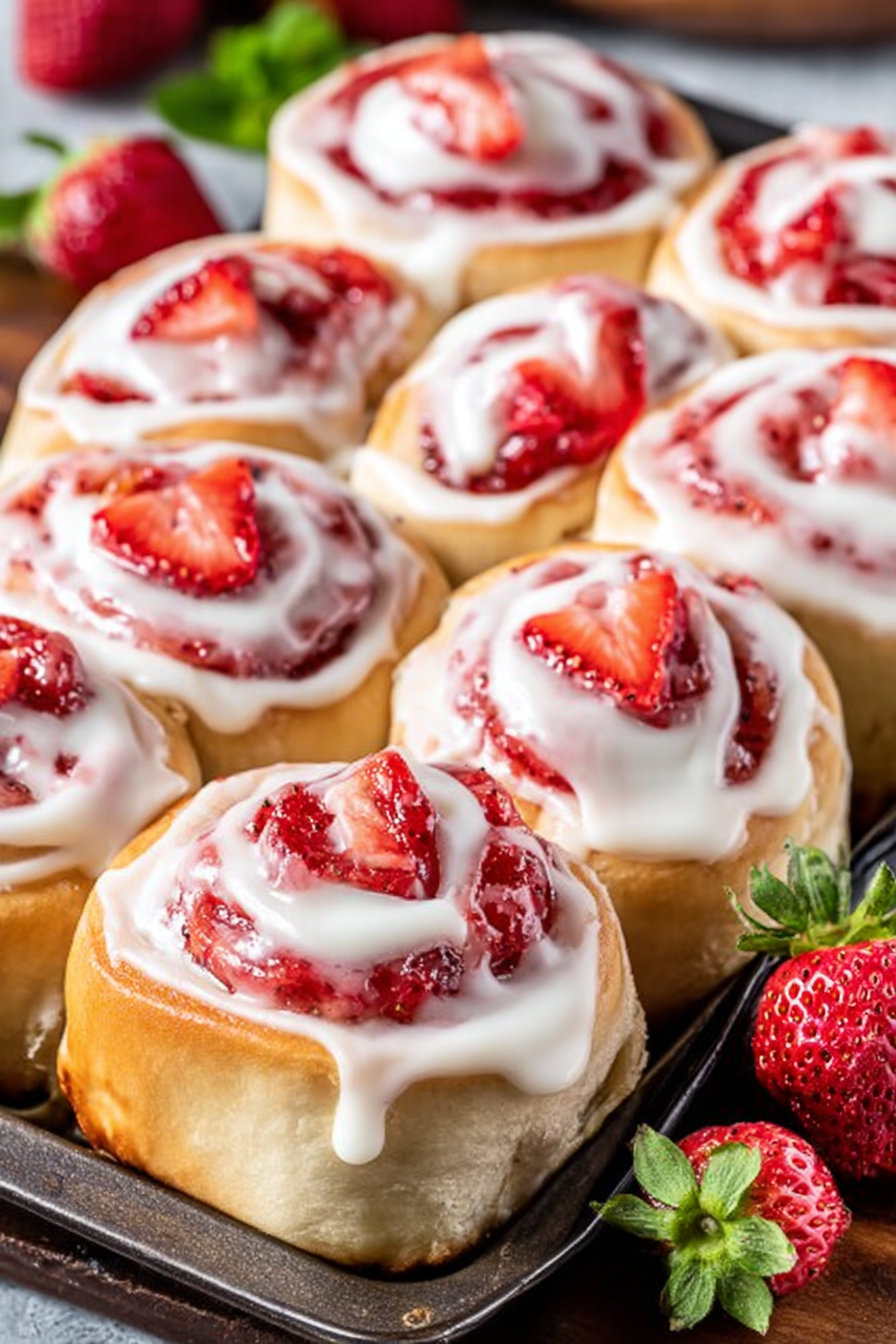 Strawberry Cheesecake Cinnabon Rolls Recipe image 2