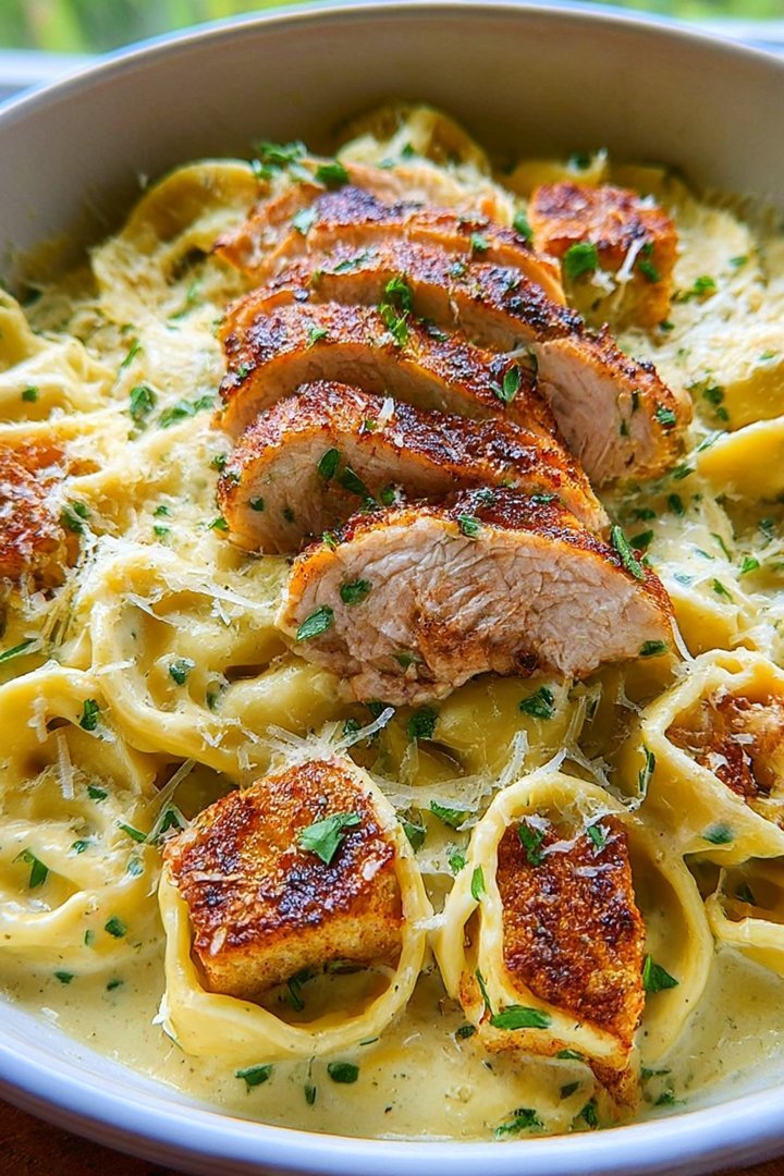 Asiago Tortelloni Alfredo With Grilled Chicken image 2