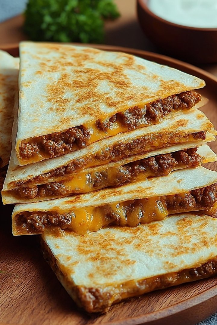 Cheesy Ground Beef Quesadillas Recipe image 2