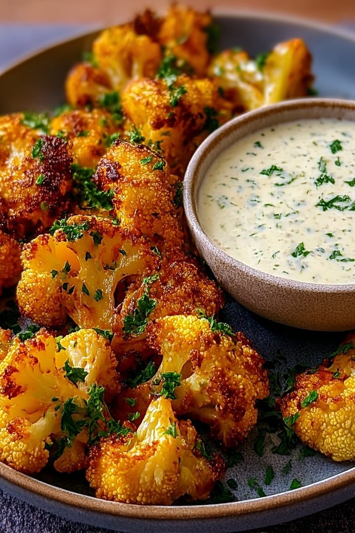 Crispy Baked Cauliflower Bites with Garlic Sauce image 2