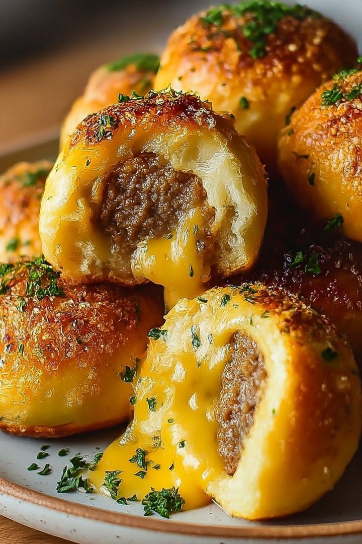 Delicious Garlic Parmesan Cheeseburger Bombs Recipe image 2