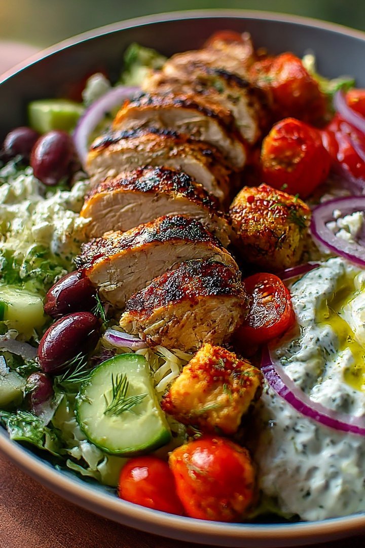 Grilled Chicken Greek Salad with Tzatziki image 2