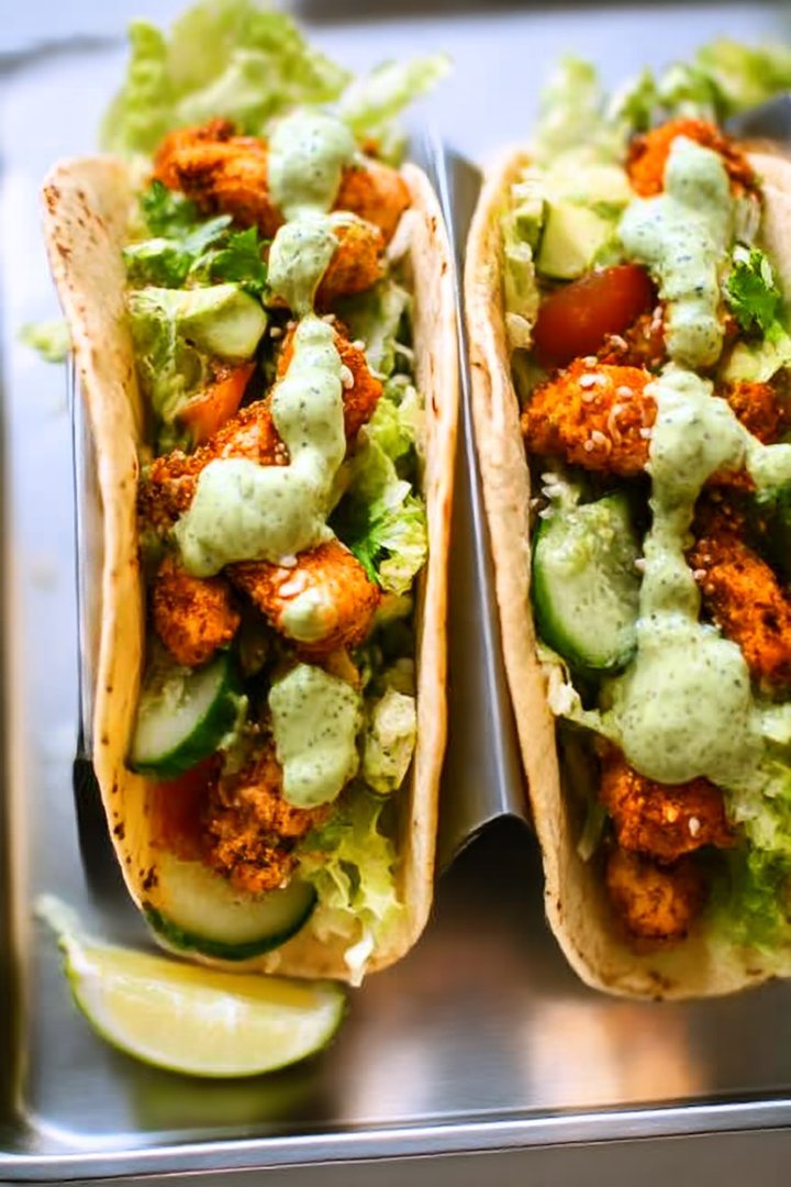 Teriyaki Chicken Tacos with creamy sesame cucumbers image 2