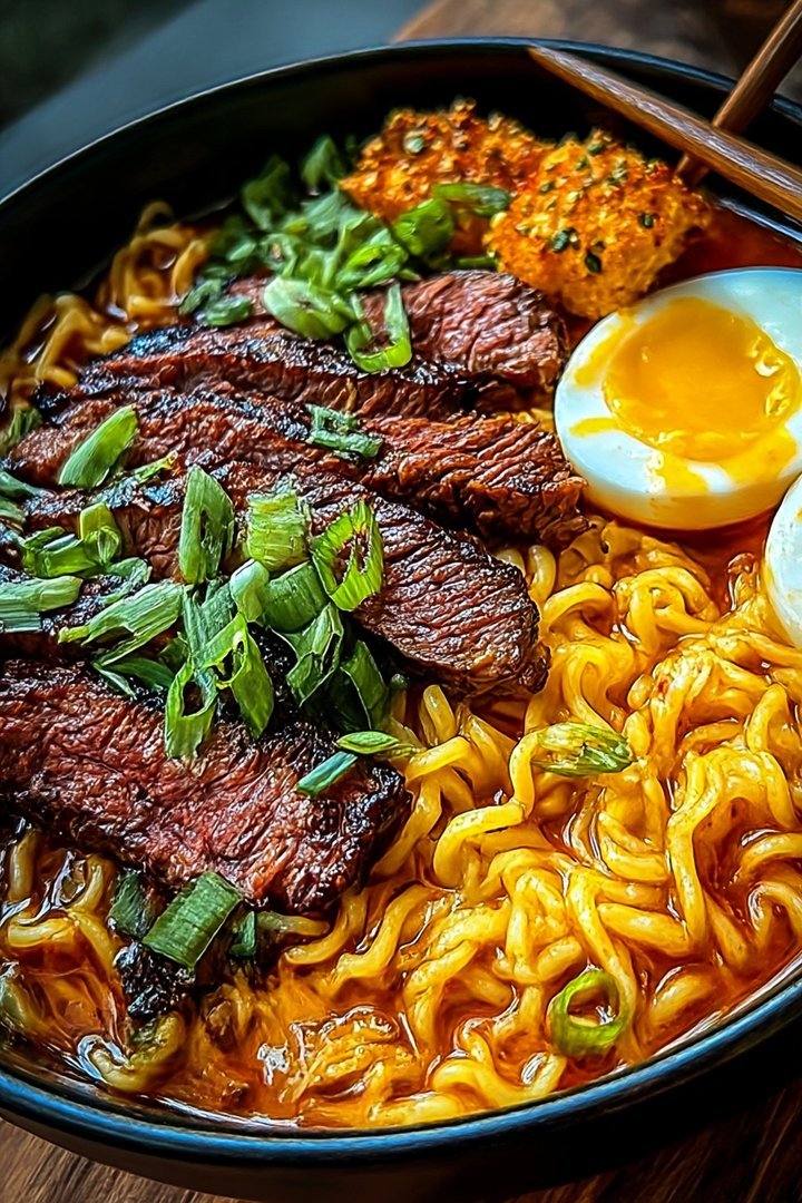 Ultimate Spicy Korean Ramen Recipe with Grilled Beef & Creamy sauce image 2