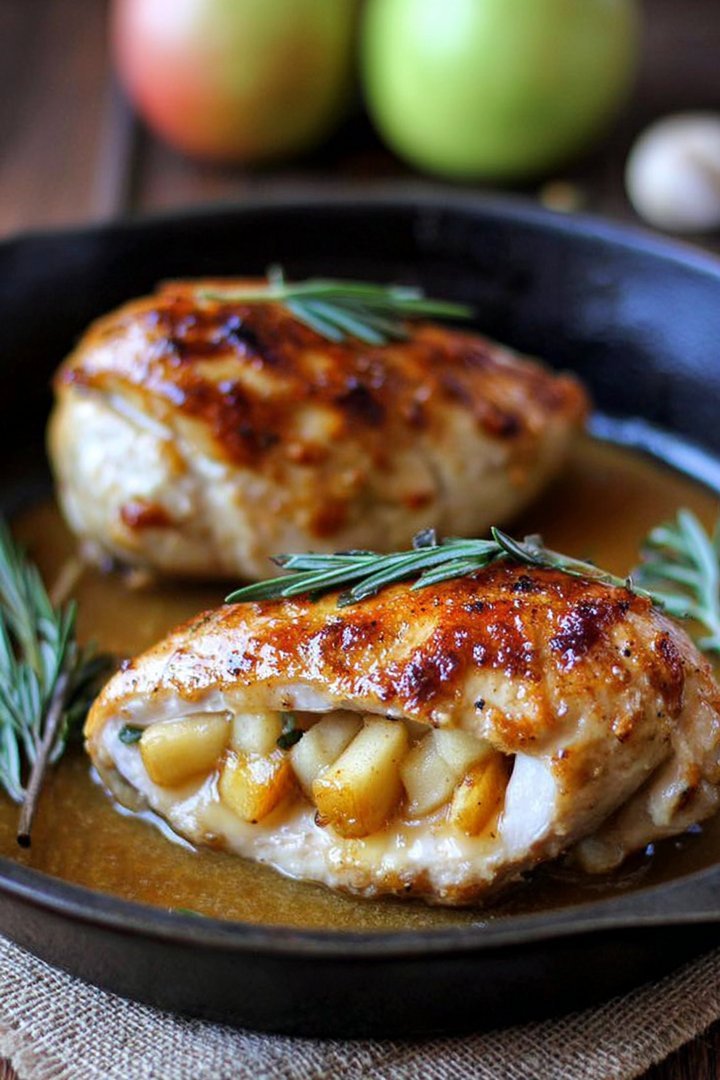 Apple and Brie Stuffed Chicken with Maple Dijon Glaze image 2