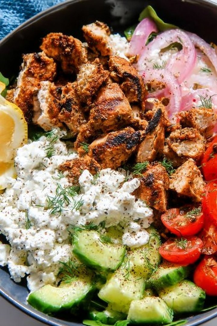 Grilled Chicken Power Bowl with Tzatziki and Sweet Potato Fries image 2