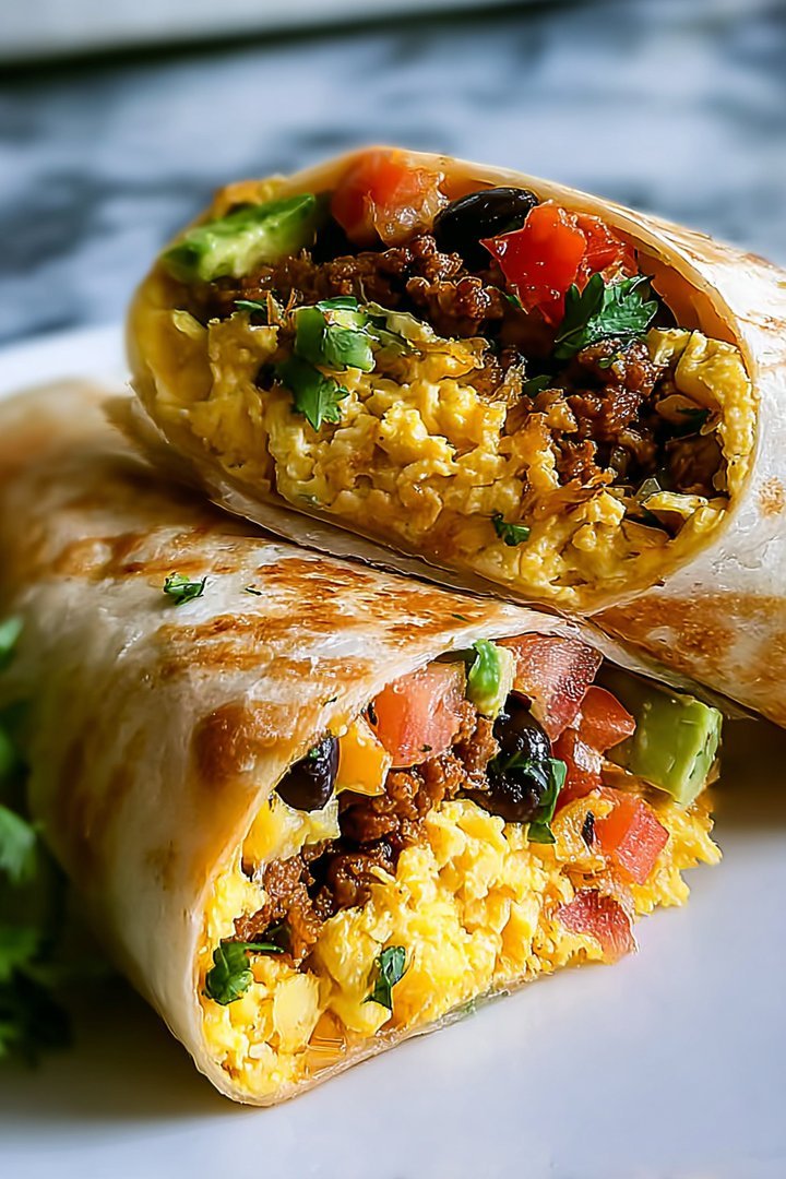 High protein breakfast burritos image 2