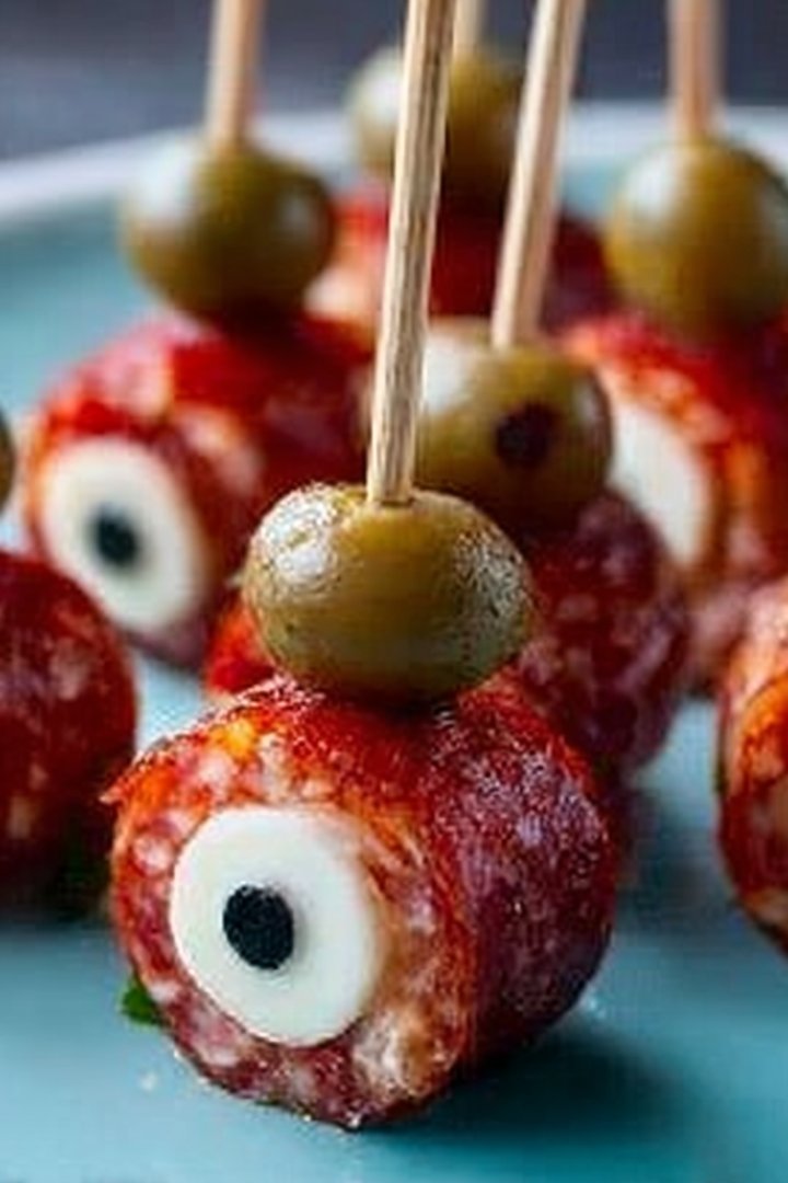 Skewered chicken beef salami eyeballs image 2