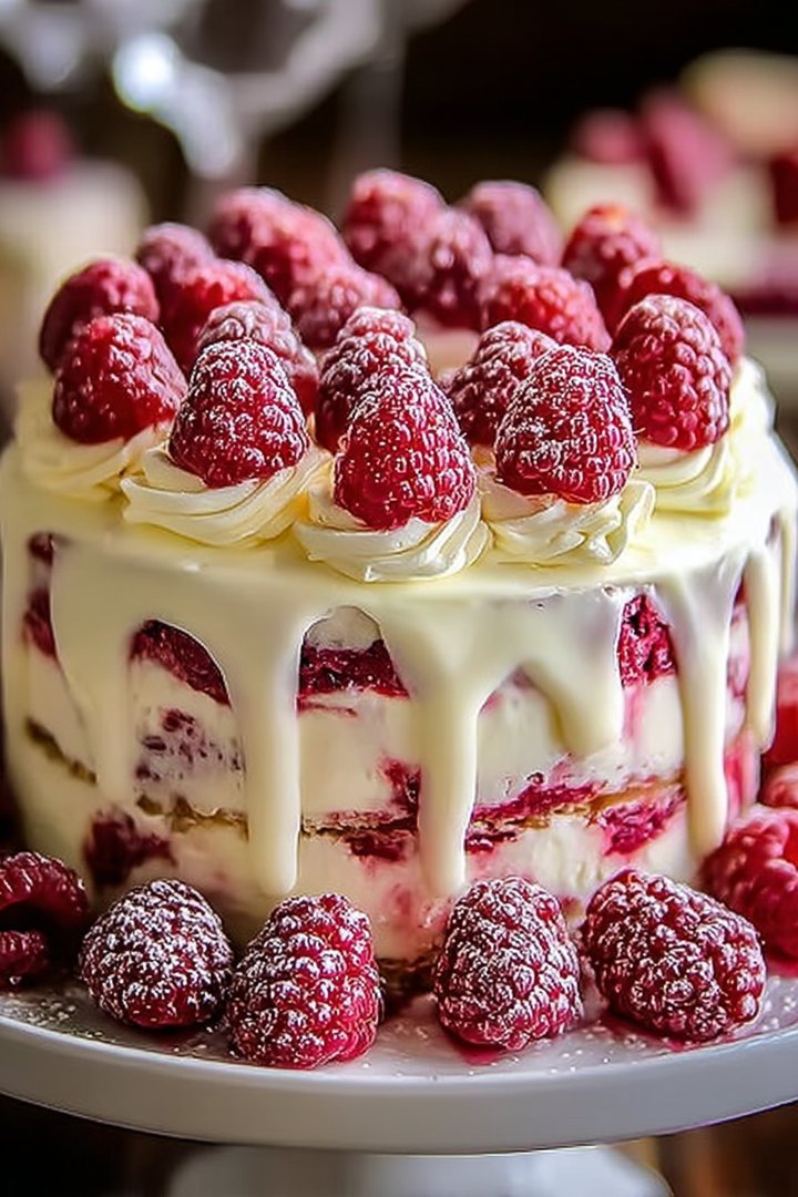 White Chocolate Raspberry Dream Cake: A Heavenly Dessert image 2
