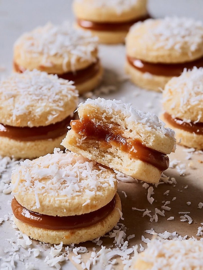 Alfajores with Dulce de Leche and Shredded Coconut Recipe image 2