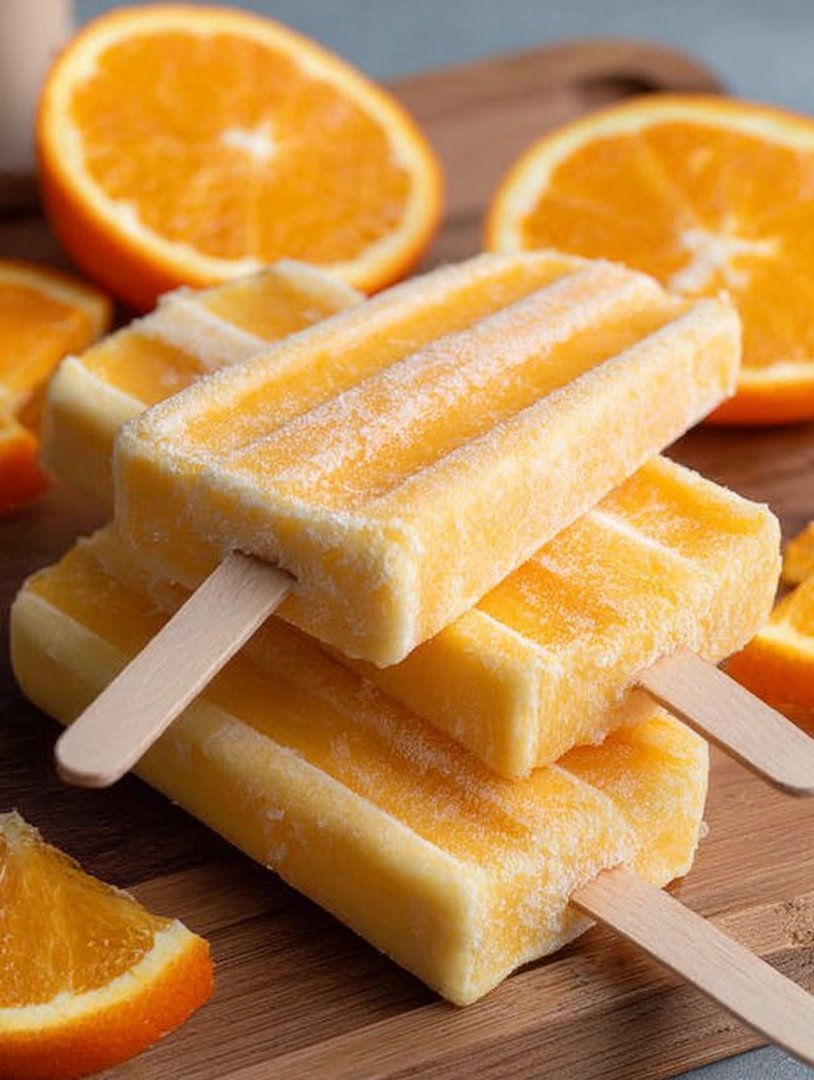 Creamy Orange Dreamsicle Popsicles image 2