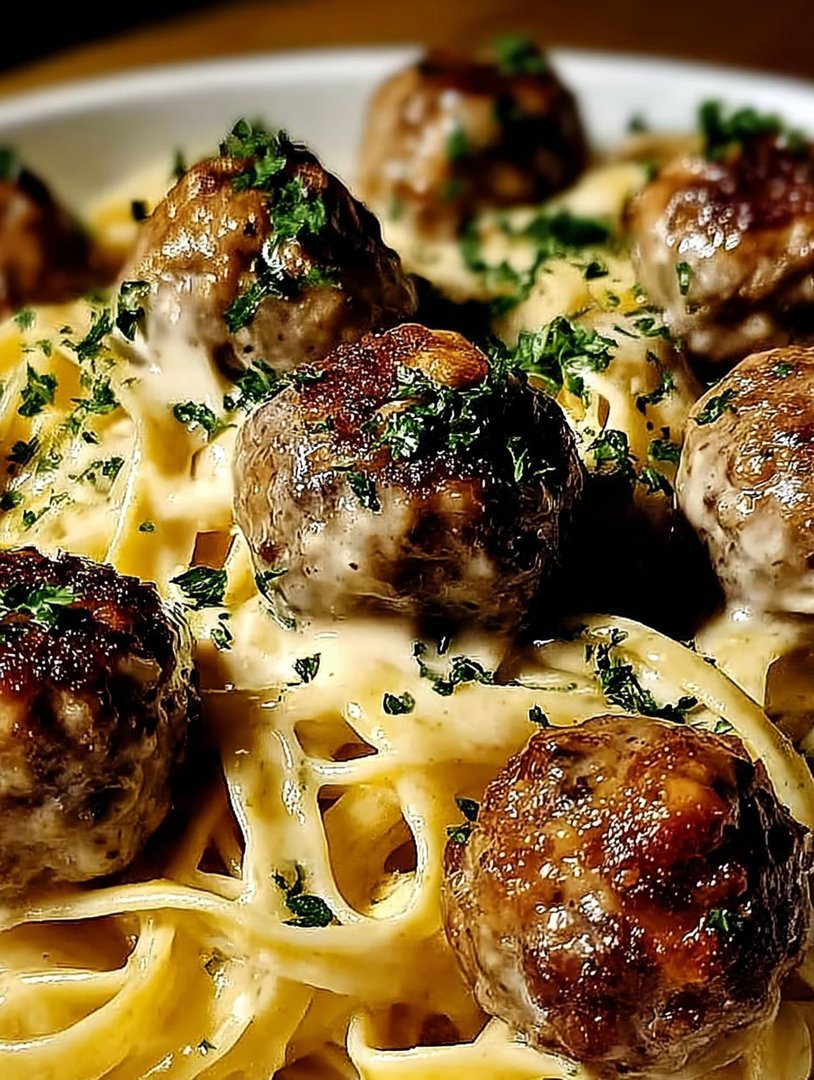 Garlic Butter Meatballs: A Creamy Linguine Dream! image 2