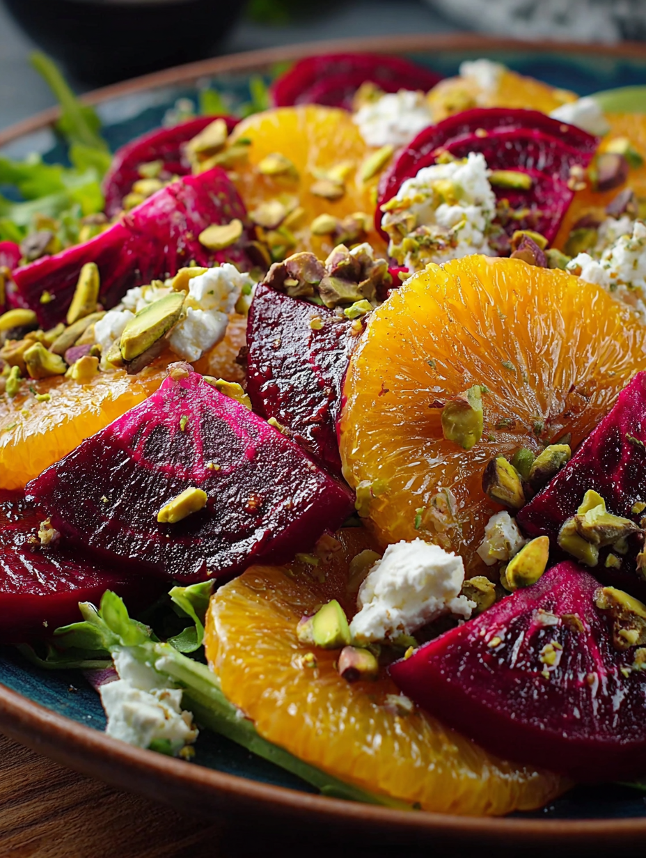 Vibrant Beet and Orange Salad with Creamy Feta and Crunchy Pistachios image 2