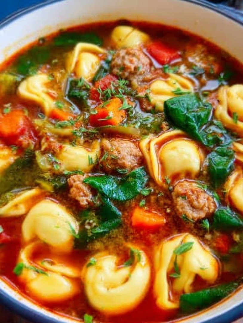 Autumn Tortellini Soup with chicken sausage image 2