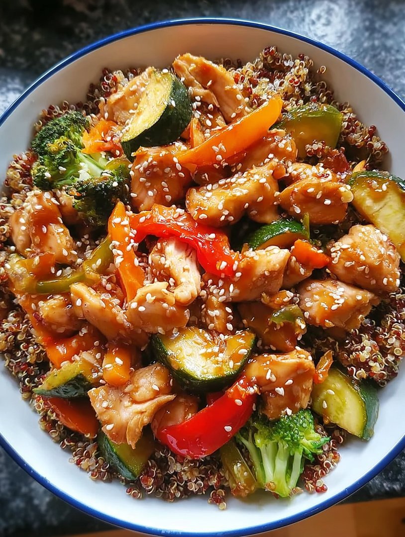 Chicken and Vegetable Stir Fry Quinoa Bowls image 2