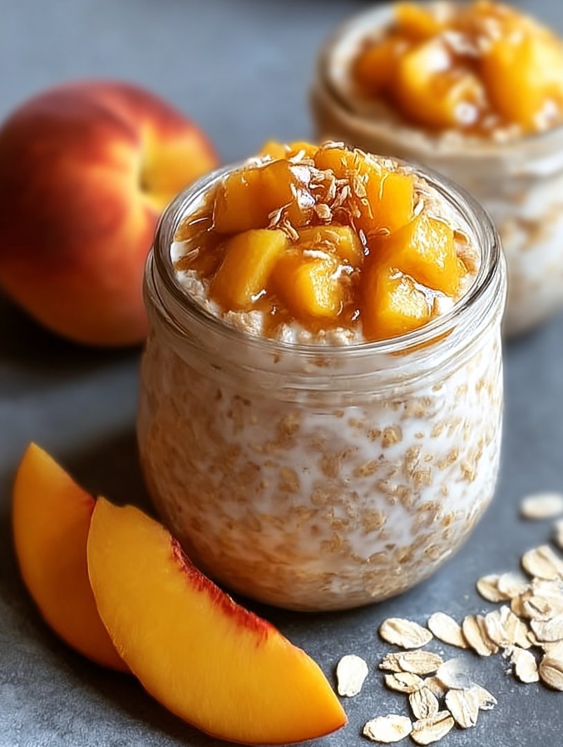 Peach Cobbler Overnight Oats for a Sweet Morning Treat image 2